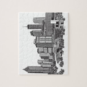 Atlanta Georgia Skyline Art Jigsaw Puzzle