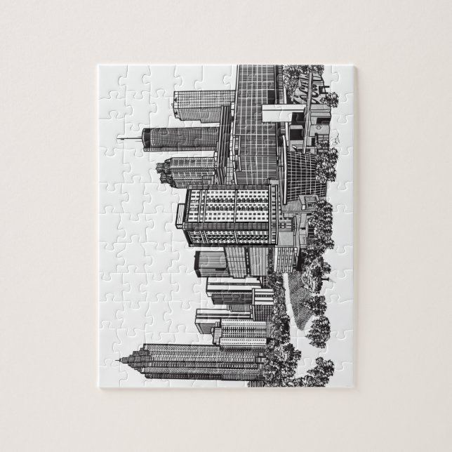 Atlanta Georgia Skyline Art Jigsaw Puzzle (Vertical)