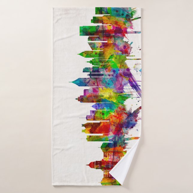 Atlanta Georgia Skyline Bath Towel (Bath Towel)