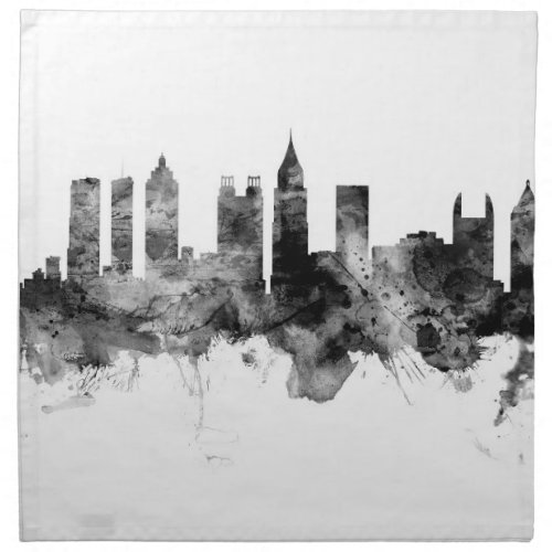 Atlanta Georgia Skyline Black White Cloth Napkin