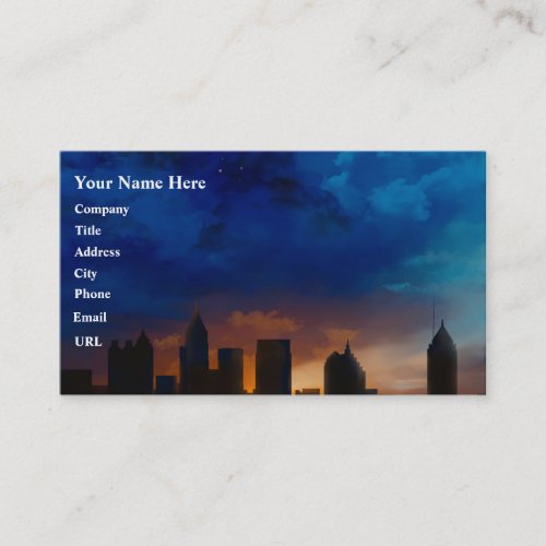 ATLANTA GEORGIA SKYLINE BUSINESS CARD