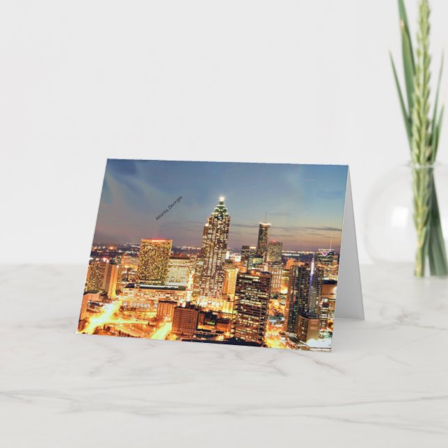 Atlanta, Georgia skyline Magnet Holiday Card (Front)