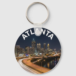 Atlanta Georgia Skyline, Night City Lights Souveni Keychain