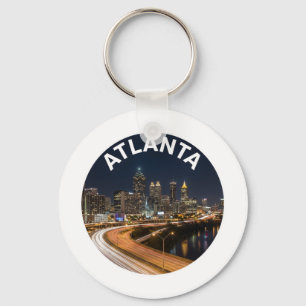 Atlanta Georgia Skyline, Night City Lights Souveni Keychain