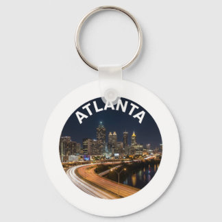 Atlanta Georgia Skyline, Night City Lights Souveni Keychain