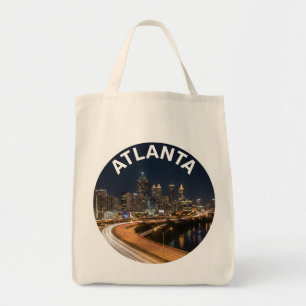 Atlanta Georgia Skyline, Night City Lights Souveni Tote Bag