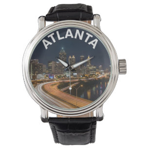Atlanta Georgia Skyline, Night City Lights Souveni Watch