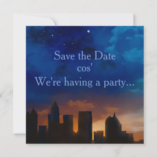 ATLANTA GEORGIA SKYLINE SAVE THE DATE (Front)