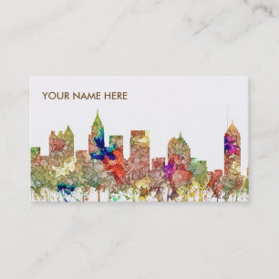 Atlanta Georgia Skyline SG-Faded Glory Business Card