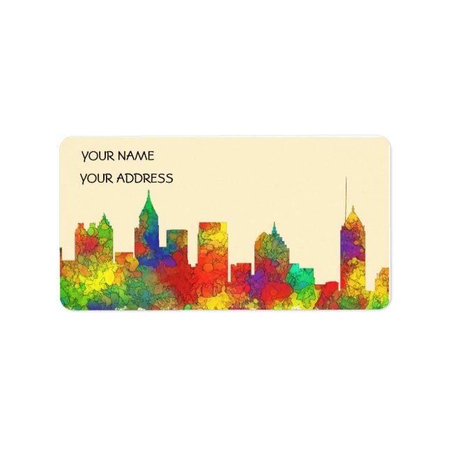 Atlanta Georgia Skyline-SG Label (Front)