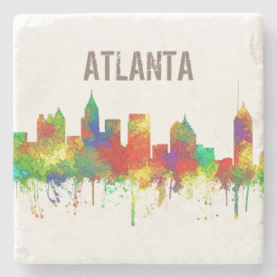 Atlanta Georgia Skyline-SG Stone Coaster