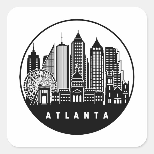 Atlanta Georgia Skyline Square Sticker (Front)