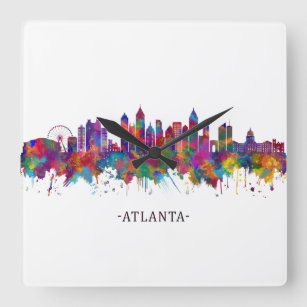 Atlanta Georgia Skyline Square Wall Clock