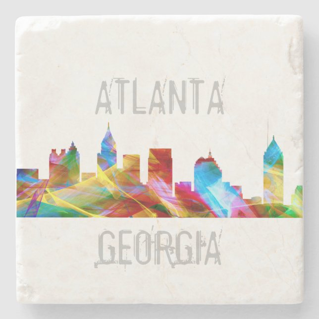ATLANTA GEORGIA SKYLINE VIBRANCE - STONE COASTER (Front)