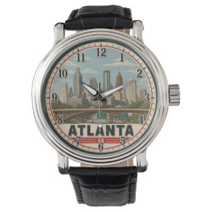 Atlanta Georgia Skyline Vintage Travel Poster Watch