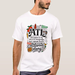 Atlanta Georgia Skyline With Peaches And Waffles T-Shirt