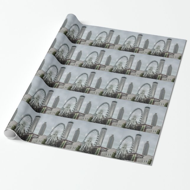 Atlanta Georgia skyline Wrapping Paper (Unrolled)