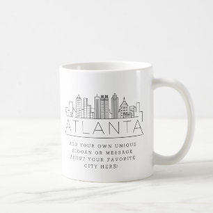 Atlanta, Georgia Stylized Skyline Custom Slogan Coffee Mug