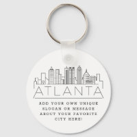 Atlanta, Georgia Stylized Skyline | Custom Slogan