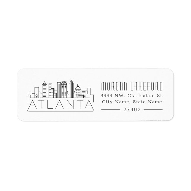 Atlanta, Georgia Stylized Skyline | Label (Front)