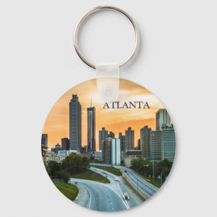 Atlanta, Georgia Sunset City Downtown View   Keychain