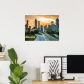 Atlanta, Georgia Sunset City Downtown View   Poster (Home Office)