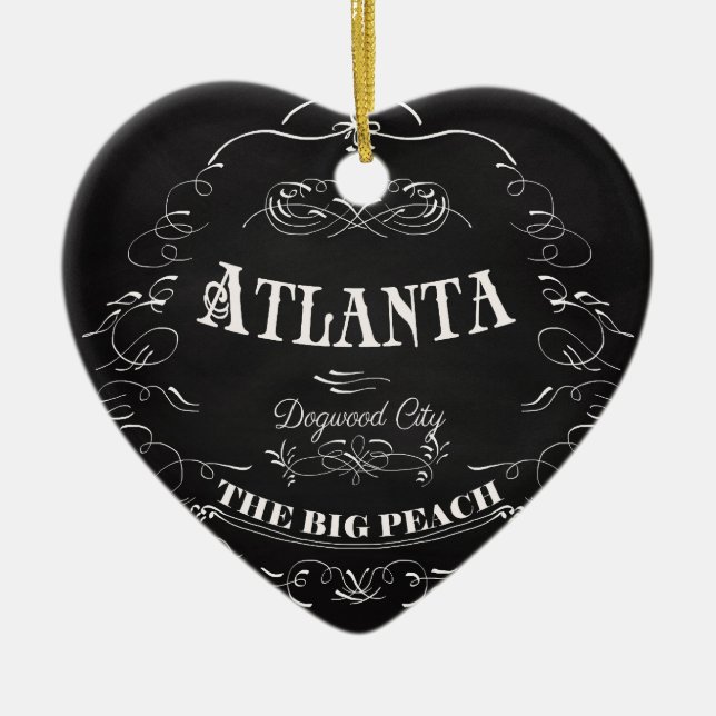 Atlanta, Georgia - The Big Peach Ceramic Ornament (Front)