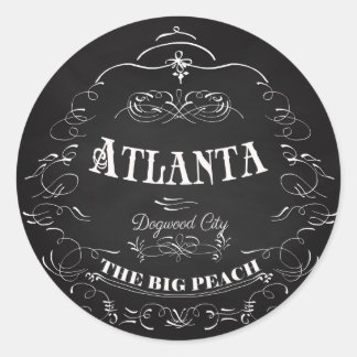 Atlanta, Georgia - The Big Peach Classic Round Sticker