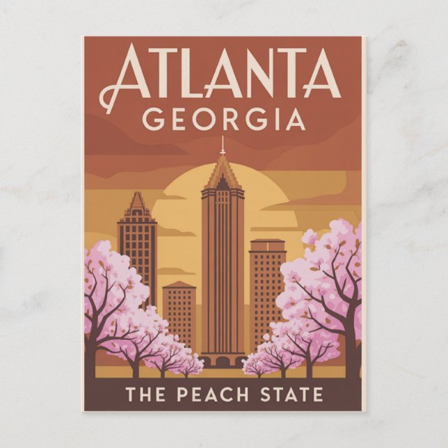 Atlanta Georgia The Peach State Postcard (Front)