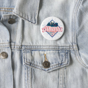 Atlanta Georgia United States Retro Skyline Button