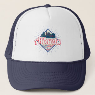 Atlanta Georgia United States Retro Skyline Trucker Hat