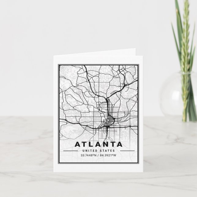 Atlanta Georgia USA Travel City Map Card (Front)