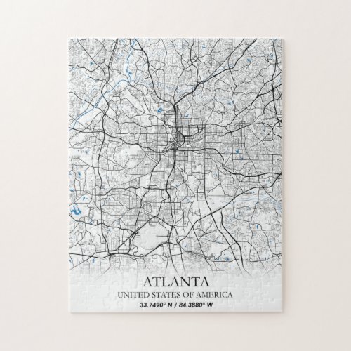 Atlanta Georgia USA Travel City Map Jigsaw Puzzle