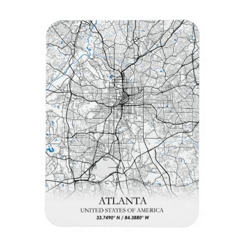 Atlanta Georgia USA Travel City Map Magnet