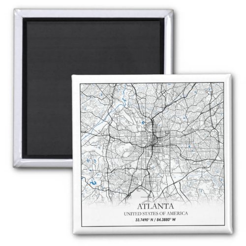 Atlanta Georgia USA Travel City Map Magnet