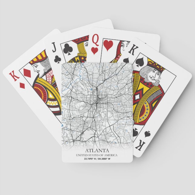 Atlanta Georgia USA Travel City Map Poker Cards (Back)
