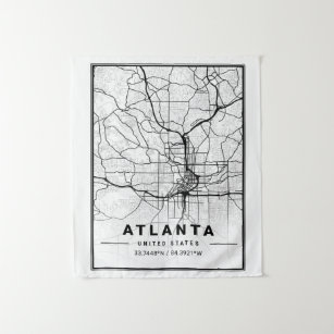 Atlanta Georgia USA Travel City Map Postcard Tapestry