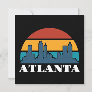 Atlanta Georgia Vintage Sunset Cityscape Card