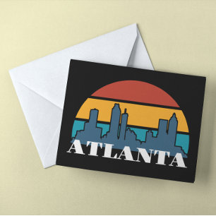 Atlanta Georgia Vintage Sunset Cityscape Card