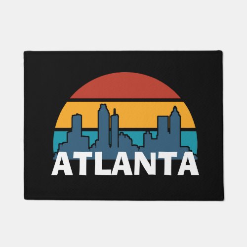 Atlanta Georgia Vintage Sunset Cityscape Doormat