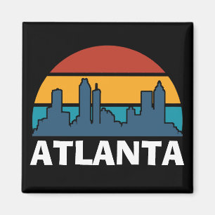 Atlanta Georgia Vintage Sunset Cityscape Magnet