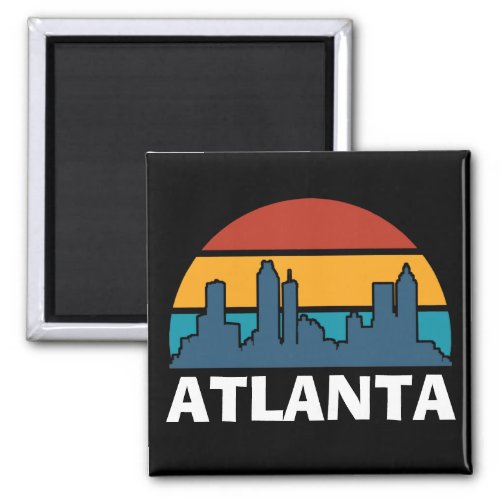 Atlanta Georgia Vintage Sunset Cityscape Magnet