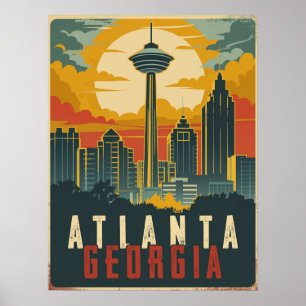 Atlanta, Georgia Vintage Travel Poster
