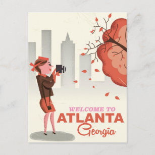 Atlanta Georgia vintage travel poster Postcard