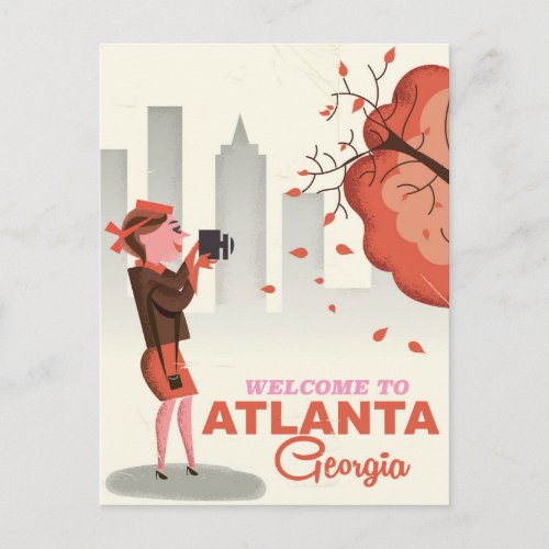 Atlanta Georgia vintage travel poster Postcard