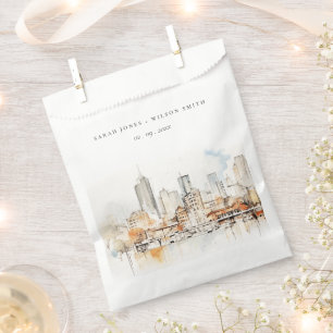 Atlanta Georgia Watercolor Landscape Wedding Favor Bag