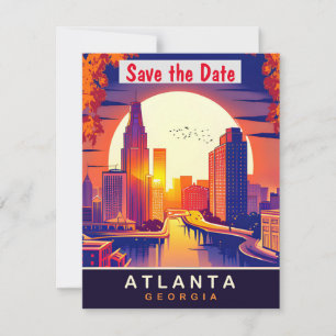 Atlanta Georgia Waterfront Sun wedding Invitation