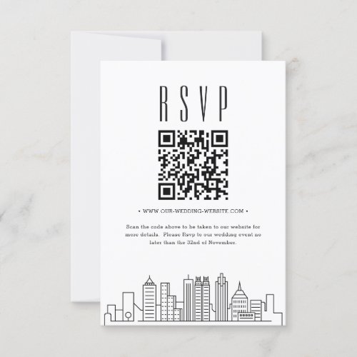 Atlanta Georgia Wedding QR code RSVP Invitation