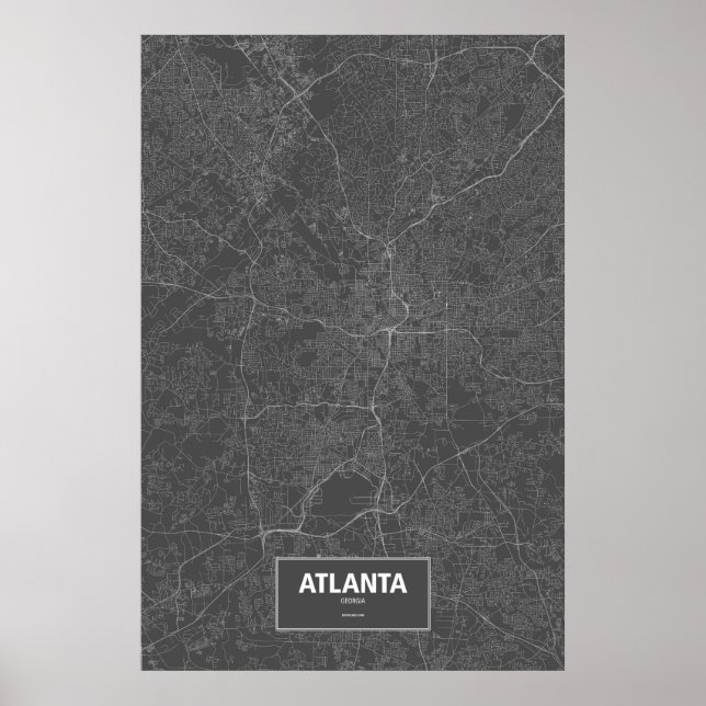 Atlanta, Georgia (white on black) Poster (Front)