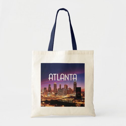 Atlanta Georgia with photo of city skyline Tote Bag